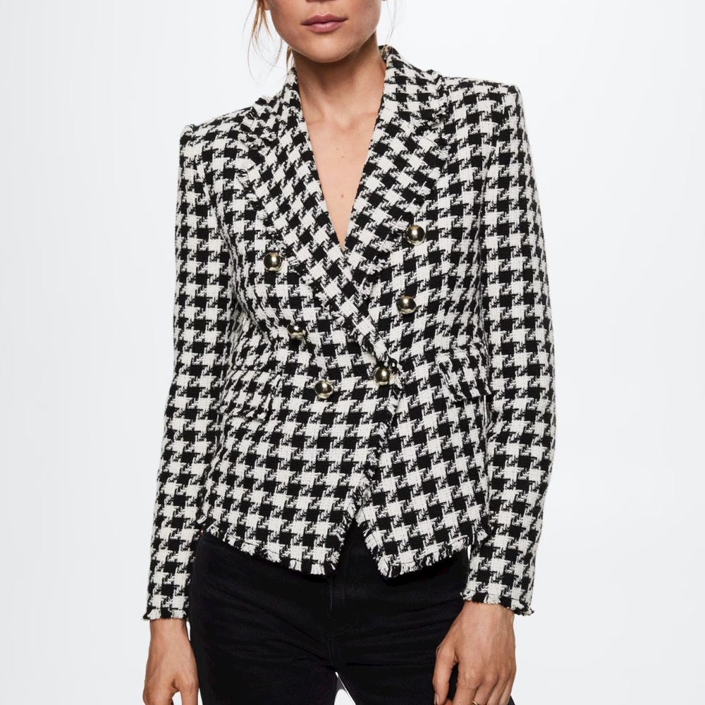 Mango Houndstooth Blazer